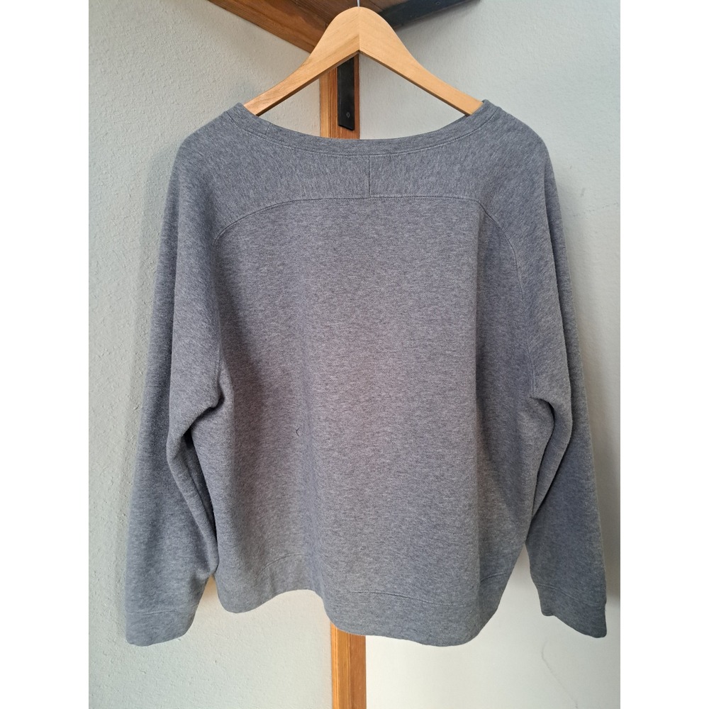 HM+ Womens Grey Heathered Fleece Pullover Sweatshirt Size XL Plus Size Relaxed - Picture 2 of 3